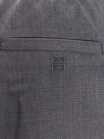 Givenchy Wool Trousers With Elastic Waistband And Drawstring In Gray