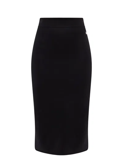 Dolce & Gabbana Viscose Blend Longuette Skirt In Black