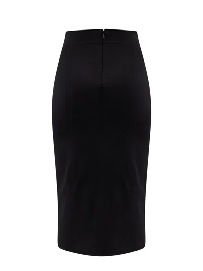Dolce & Gabbana Viscose Blend Longuette Skirt In Black