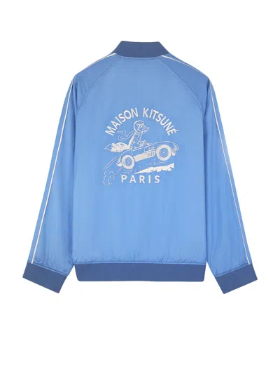 Maison Kitsuné Viscose Jacket With Logo Embroidery In Multi