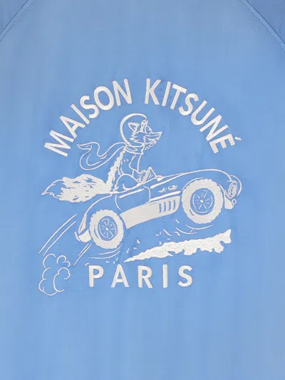Maison Kitsuné Viscose Jacket With Logo Embroidery In Multi