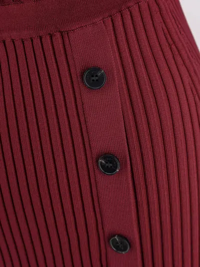 Self-portrait Burgundy Cut Out Tib Knit Midi Dress