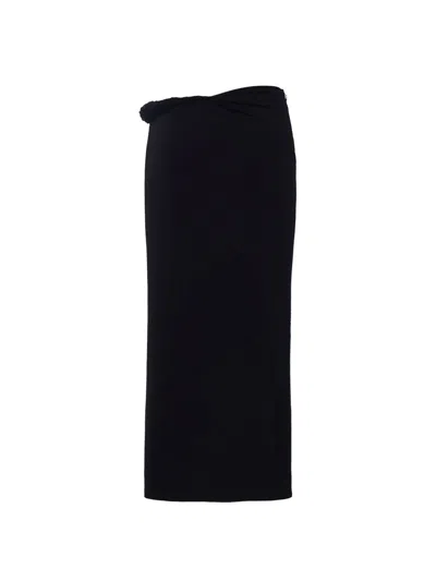 Versace Viscose Skirt With Torchon In Black