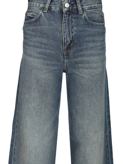 Carhartt Jane Denim Trousers With Belt Loops And Pockets In Blue