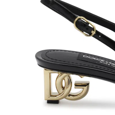 Dolce & Gabbana Leather Slingback Pumps With Logo