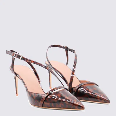 Malone Souliers Valeria Pointed-toe Tortoise Patent Leather Pumps In Brown