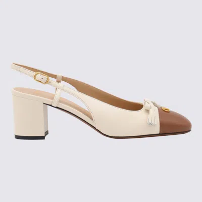 Valentino Leather Valet Du Roi Slingback Heels 60 In Nude