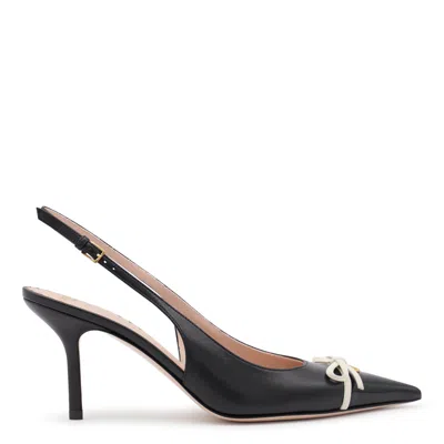 Valentino Black Pointed Slingback With Bow
