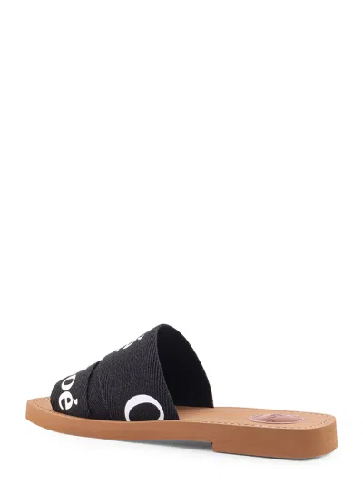 Chloé Black Logo Open-toe Sandals