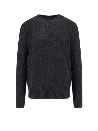 Polo Ralph Lauren Cable-knit Wool-cashmere Sweater In Black