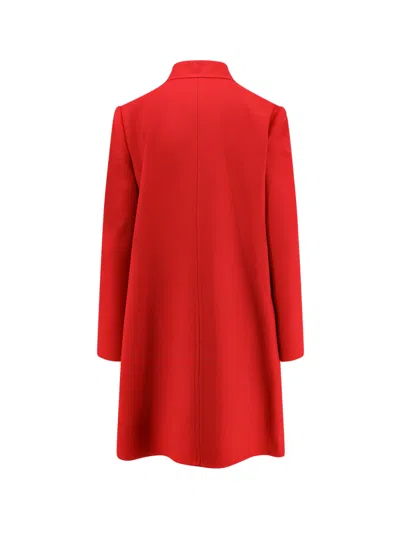 Valentino Womens Paris Embellished Regular-fit Wool And Cashmere Wool Coat In Red