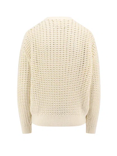 Givenchy White Sweater With 4g Detail In Openwork Knit Woman In White
