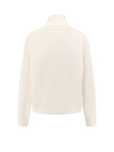 Brunello Cucinelli Ribbed Sweater In Neutral
