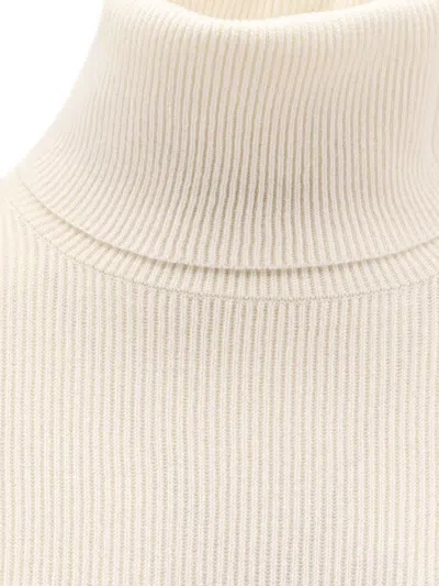Brunello Cucinelli Ribbed Sweater In Neutral
