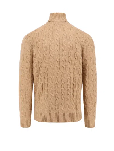 Polo Ralph Lauren Cable Knit Turtleneck Sweater With Embroidered Logo