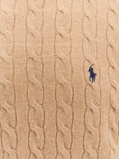 Polo Ralph Lauren Cable Knit Turtleneck Sweater With Embroidered Logo