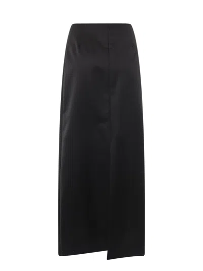 Givenchy Wool And Mohair Long Skirt In Black