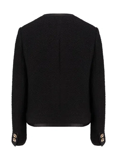 Dolce & Gabbana Wool And Silk Blazer With Jewel Buttons In Black