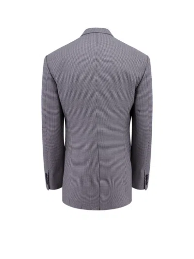 Alexander Mcqueen Wool Blazer With Pied-de-poule Motif In Gray