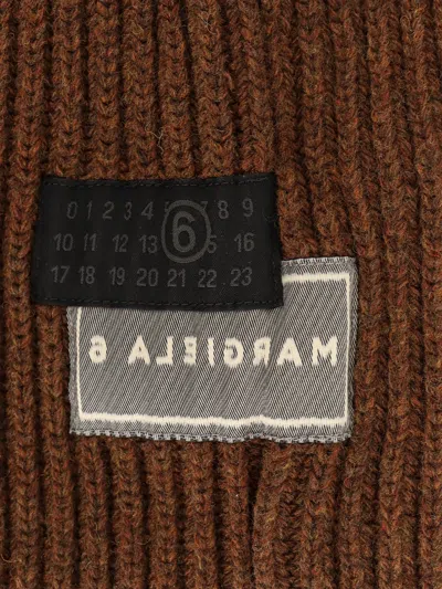 Mm6 Maison Margiela Wool Blend Balaclava With Distressed Effect