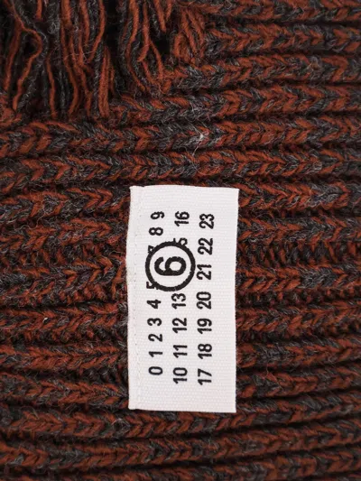 Mm6 Maison Margiela Wool Blend Balaclava With Distressed Effect