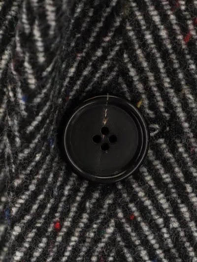 Givenchy Men Wool Blend Coat With Herringbone Motif