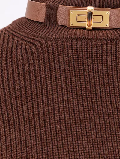 Elisabetta Franchi Wool-blend High-neck Sweater In Red