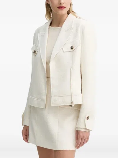 Bruuns Bazaar Tweed Zip-front Jacket In Neutral