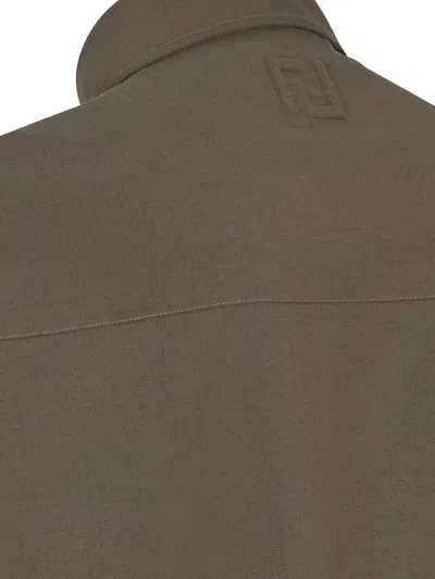 Fendi Wool Shirt With Back Yoke And Chest Pockets
