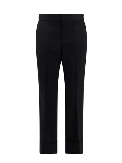 Gucci Wool Trouser With Horsebit Metal Detail In Black