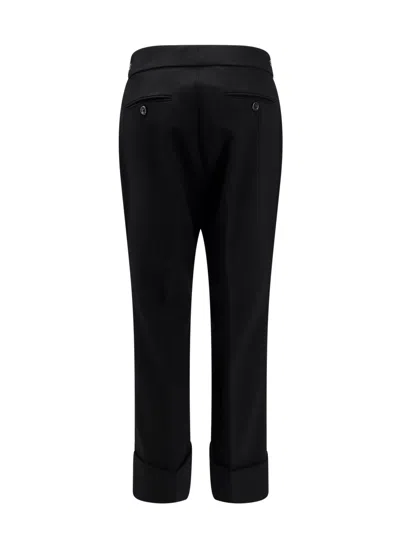 Gucci Wool Trouser With Horsebit Metal Detail In Black