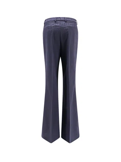 Etro Women Wool Trousers With Iconic Motif In Black