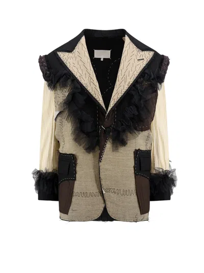 Maison Margiela Deconstructed-design Single-breasted Blazer In Multi