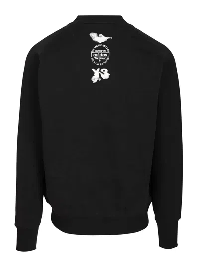 Y-3 Adidas Logo Cotton Sweatshirt In Black