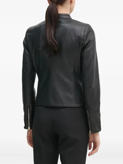 Joop Asymmetrical Leather Jacket In Black