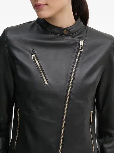 Joop Asymmetrical Leather Jacket In Black