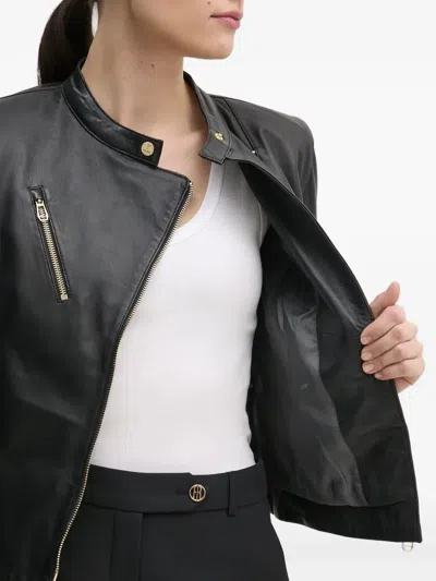 Joop Asymmetrical Leather Jacket In Black