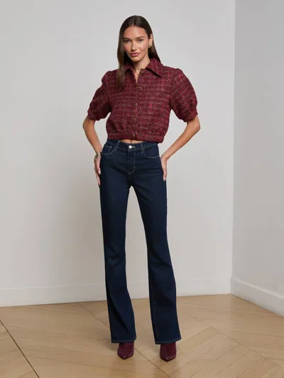 L Agence Cove Cropped Tweed Jacket In Multi