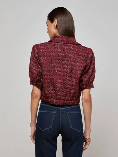 L Agence Cove Cropped Tweed Jacket In Multi