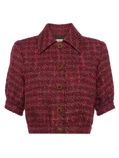 L Agence Cove Cropped Tweed Jacket In Multi