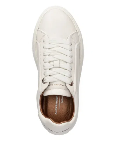 Alexander Smith Leather Platform Sneakers In White