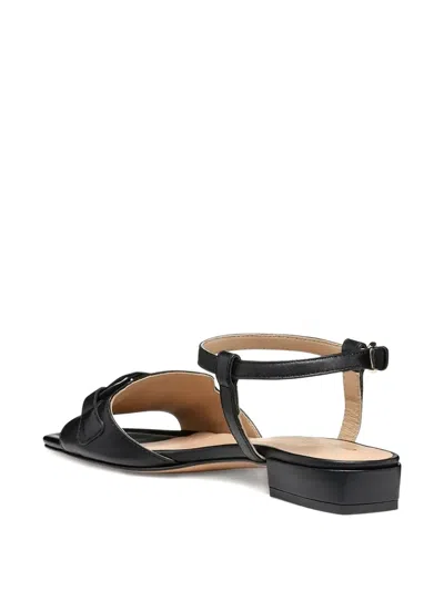 Geox New Eraklia Ankle-strap Flat Sandals In Black