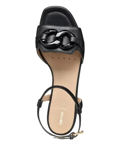 Geox New Eraklia Ankle-strap Flat Sandals In Black