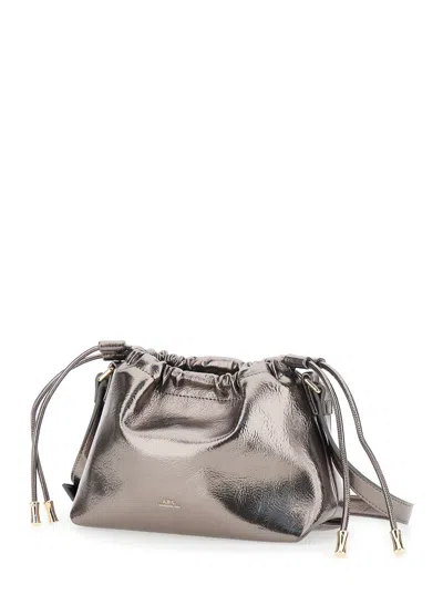 Apc A.p.c. Shoulder Bag With Metallic Drawstring In Gold