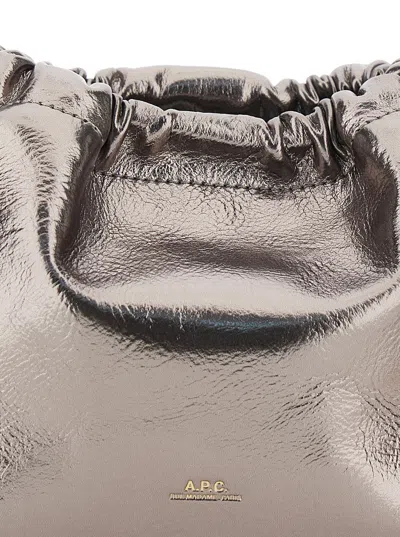 Apc A.p.c. Shoulder Bag With Metallic Drawstring In Gold