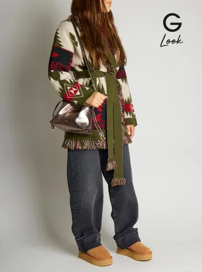 Apc A.p.c. Shoulder Bag With Metallic Drawstring In Gold