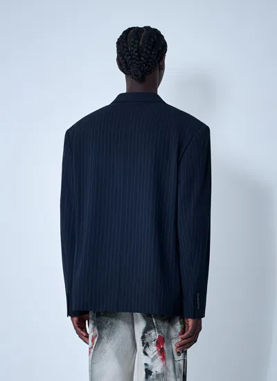 Acne Studios Men Single-breasted Blazer In Blue