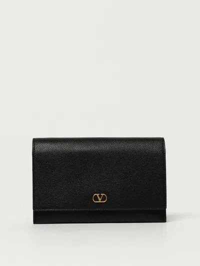 Valentino Clutch Vlogo Signature In Pelle Nera  Donna In Black
