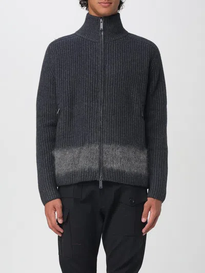 Dsquared2 Full-zip Cardigan With Mohair Inlay In Black