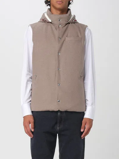 Brunello Cucinelli Hooded Vest In Gray
